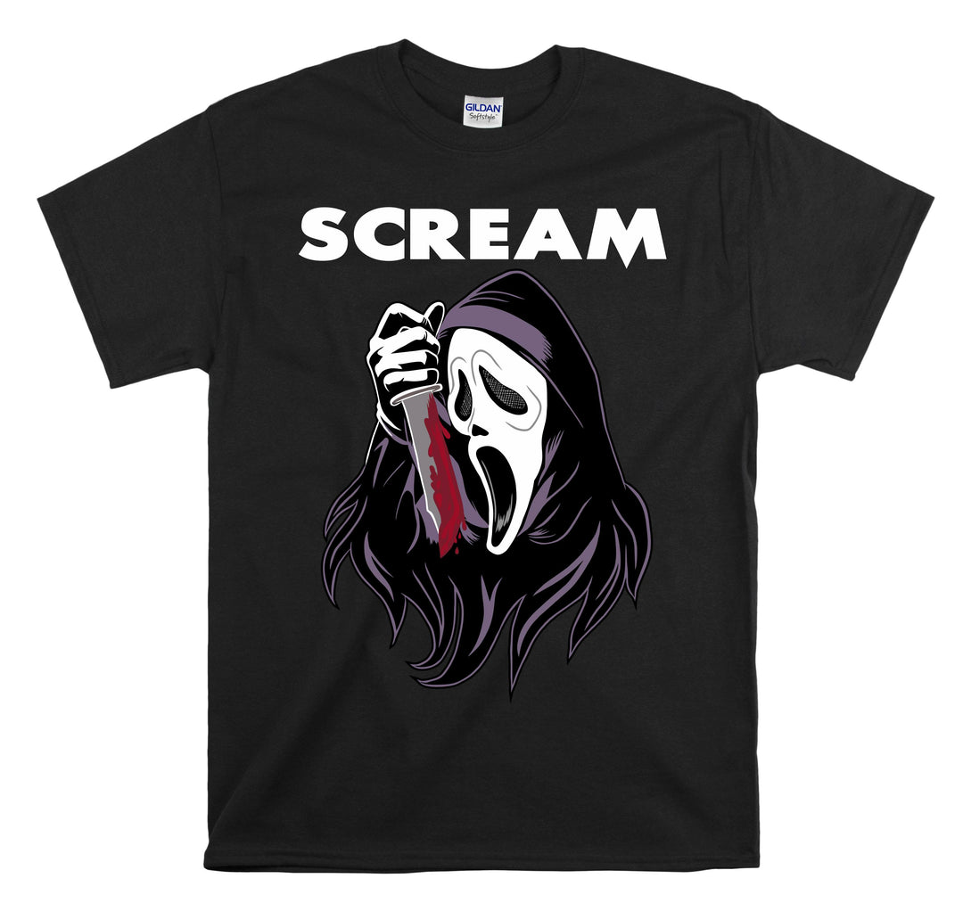 Halloween Scream Mask Knife T-shirt