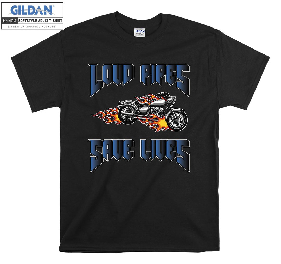 Flaming bike cool figure T-shirt