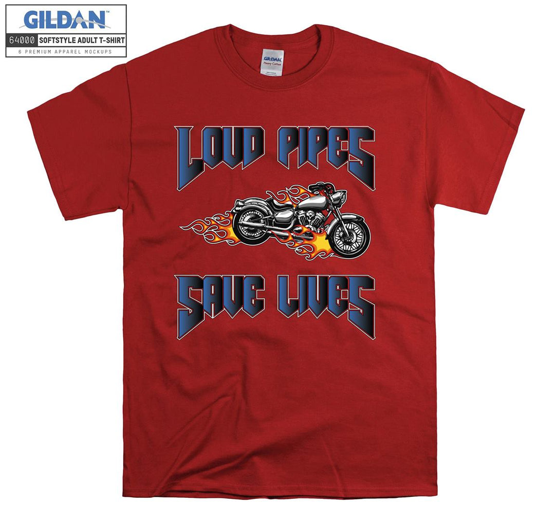 Flaming bike cool figure T-shirt