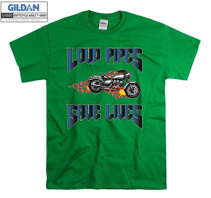 Flaming bike cool figure T-shirt