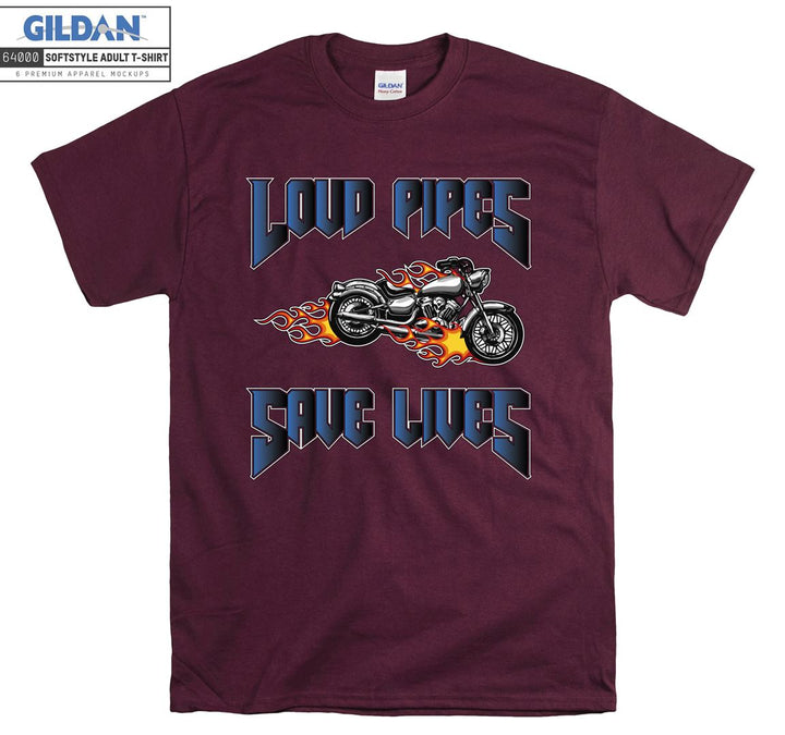 Flaming bike cool figure T-shirt