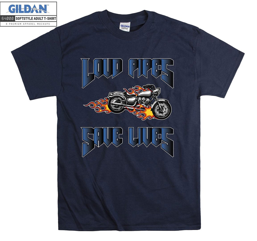 Flaming bike cool figure T-shirt