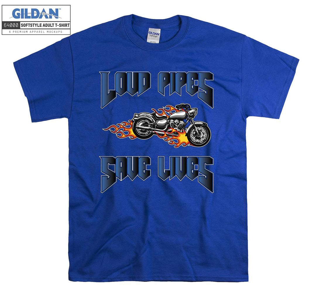 Flaming bike cool figure T-shirt