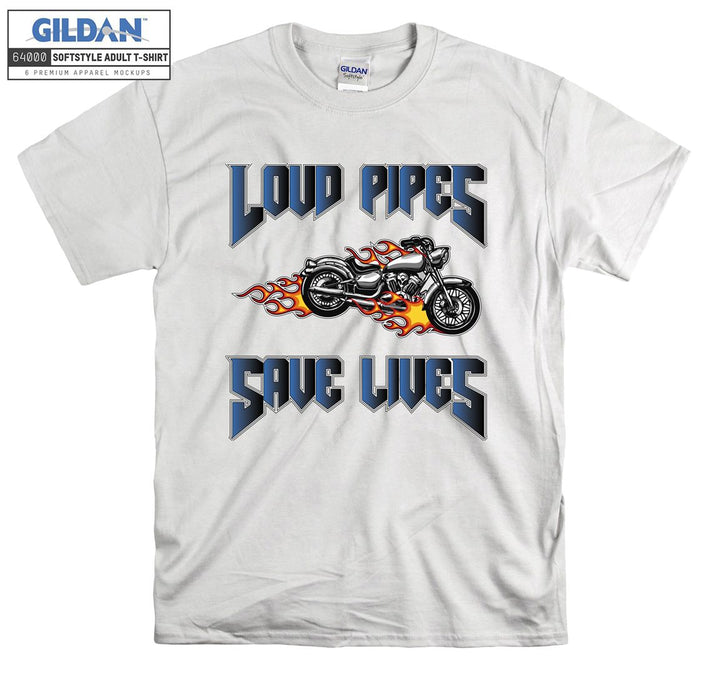 Flaming bike cool figure T-shirt