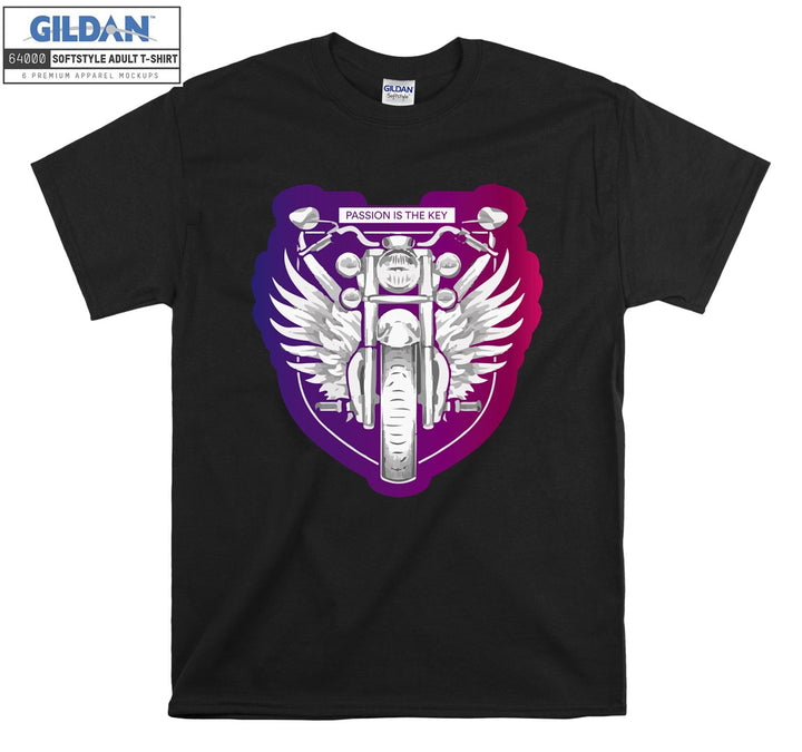 Passion is the key angel motor figure T-shirt