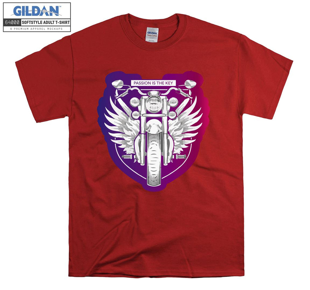 Passion is the key angel motor figure T-shirt