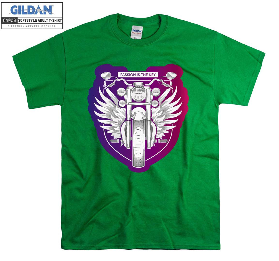 Passion is the key angel motor figure T-shirt