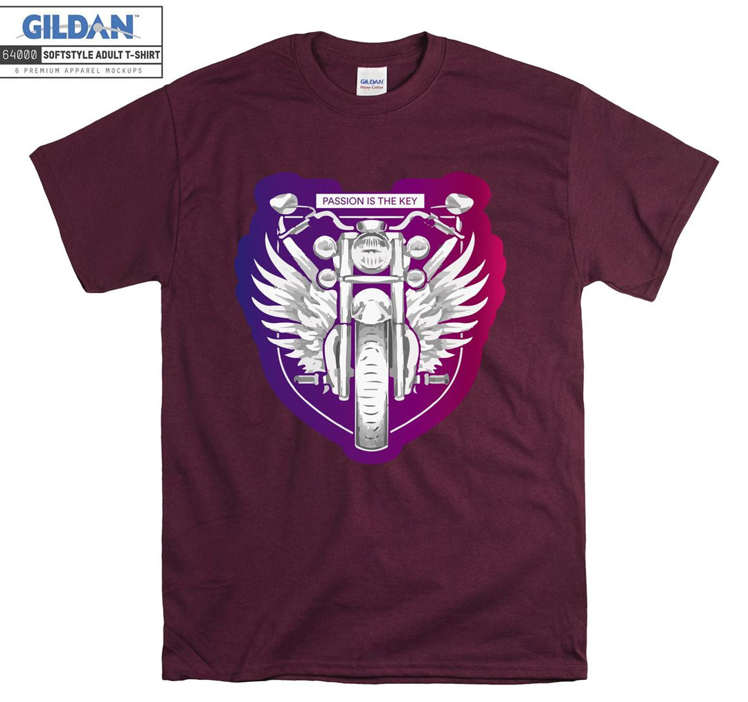 Passion is the key angel motor figure T-shirt