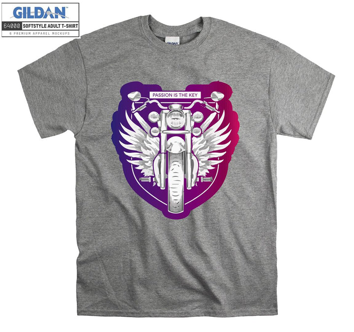 Passion is the key angel motor figure T-shirt