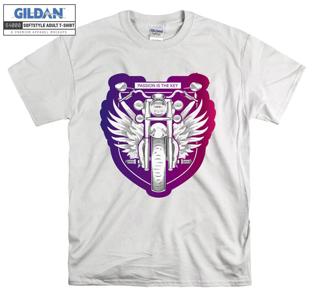 Passion is the key angel motor figure T-shirt