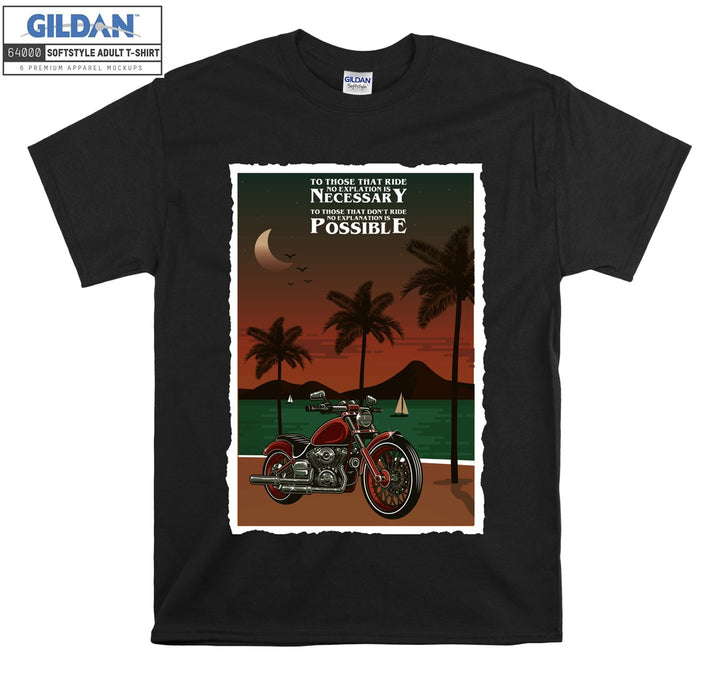 Cool motor with beach view T-shirt