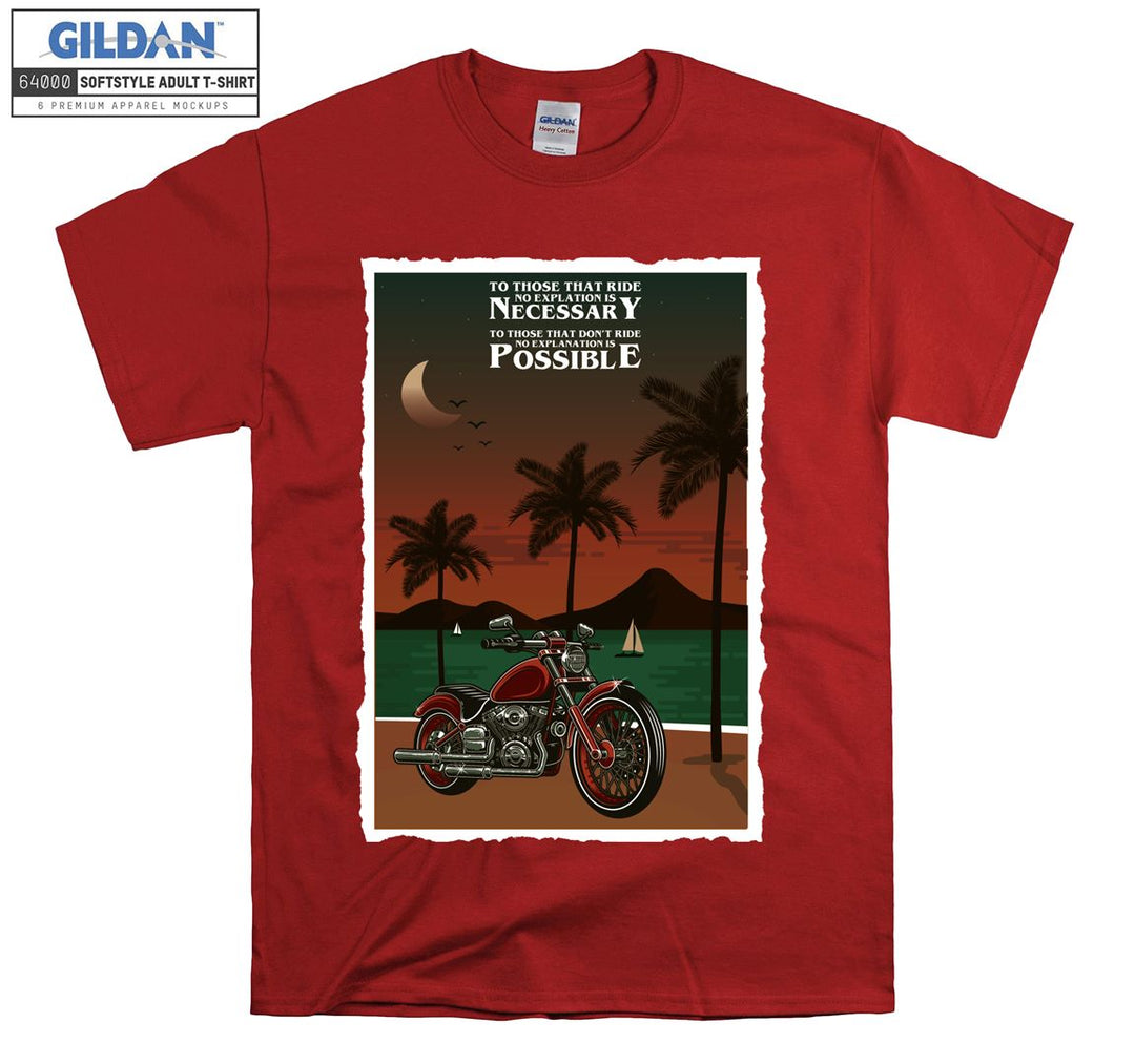 Cool motor with beach view T-shirt