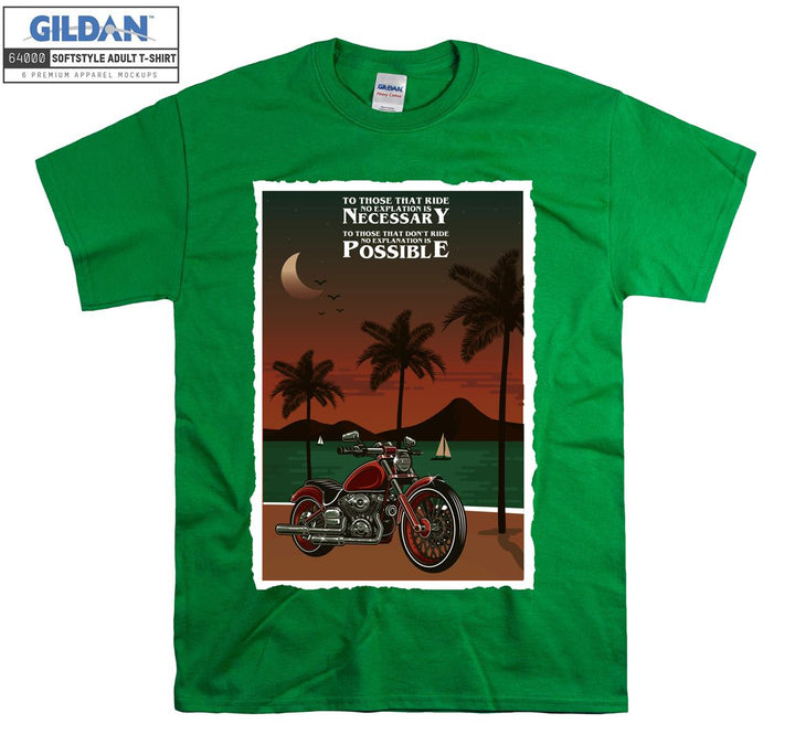 Cool motor with beach view T-shirt