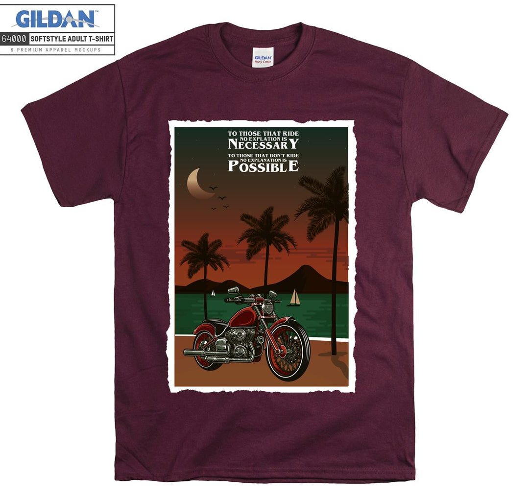 Cool motor with beach view T-shirt