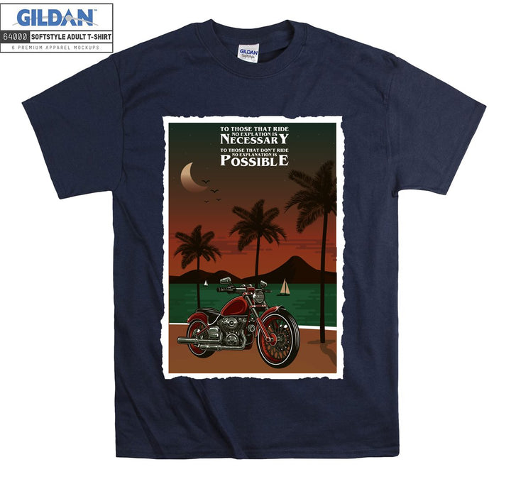 Cool motor with beach view T-shirt