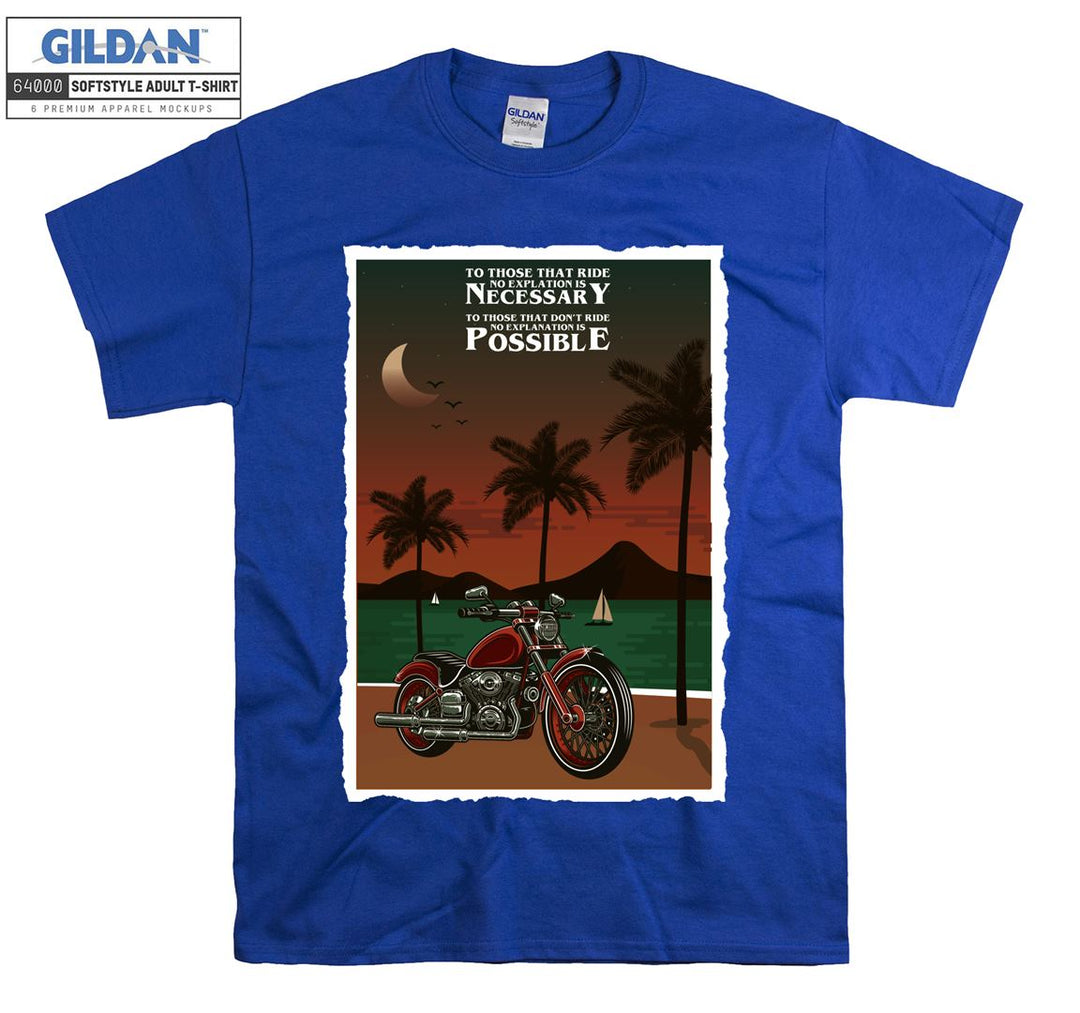 Cool motor with beach view T-shirt