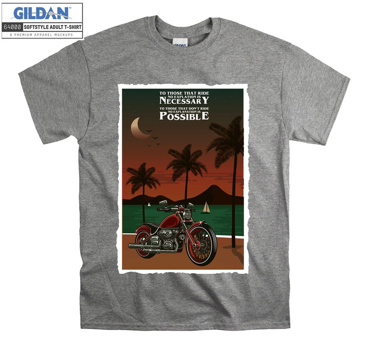 Cool motor with beach view T-shirt