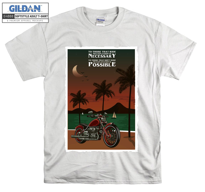 Cool motor with beach view T-shirt