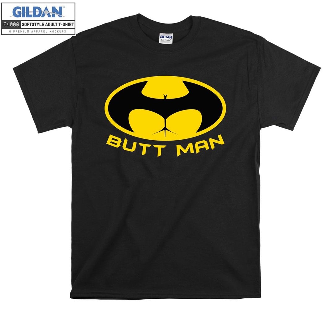 Butt Man Funny Logo T-shirt