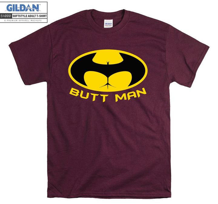 Butt Man Funny Logo T-shirt