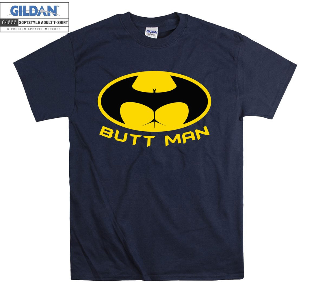 Butt Man Funny Logo T-shirt