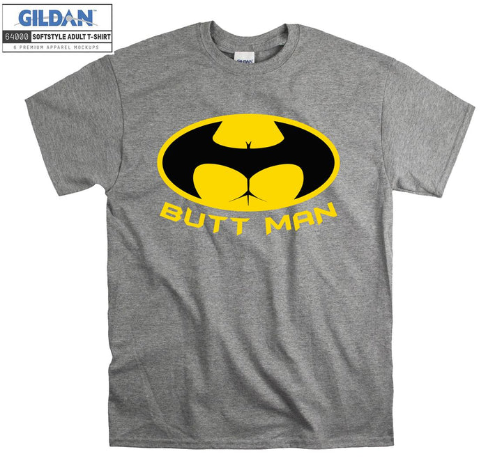 Butt Man Funny Logo T-shirt