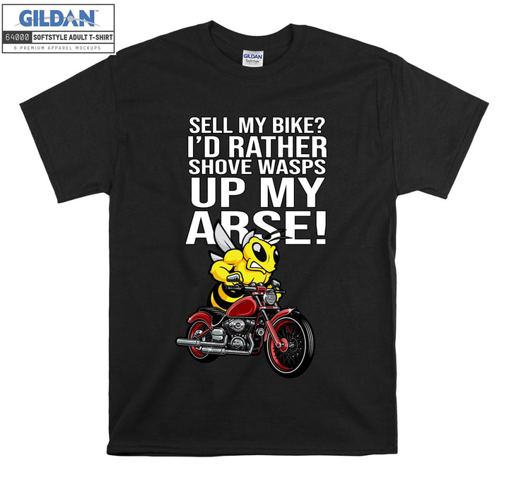 Bee ride a motor figure T-shirt