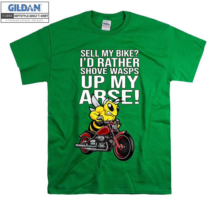 Bee ride a motor figure T-shirt