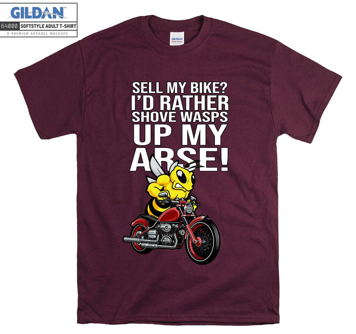 Bee ride a motor figure T-shirt