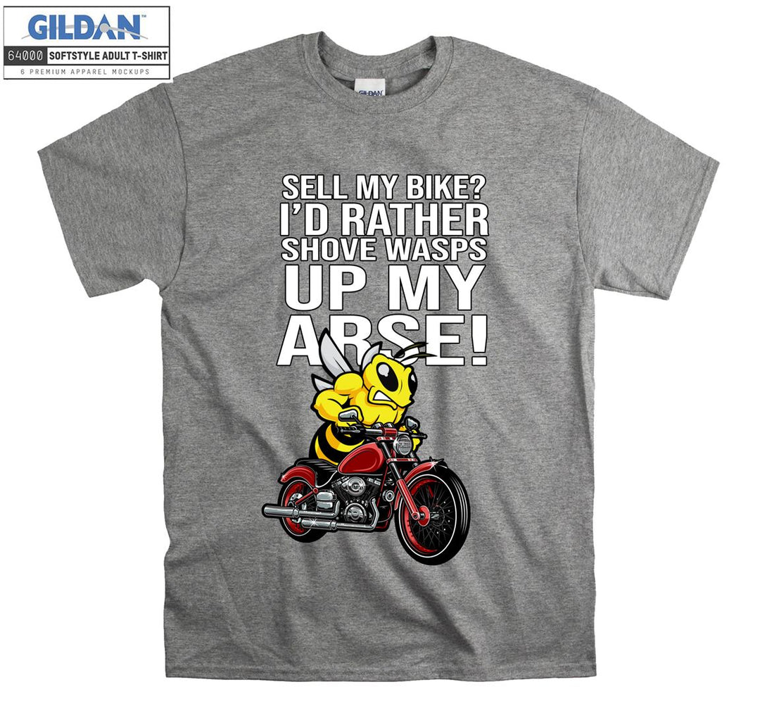 Bee ride a motor figure T-shirt