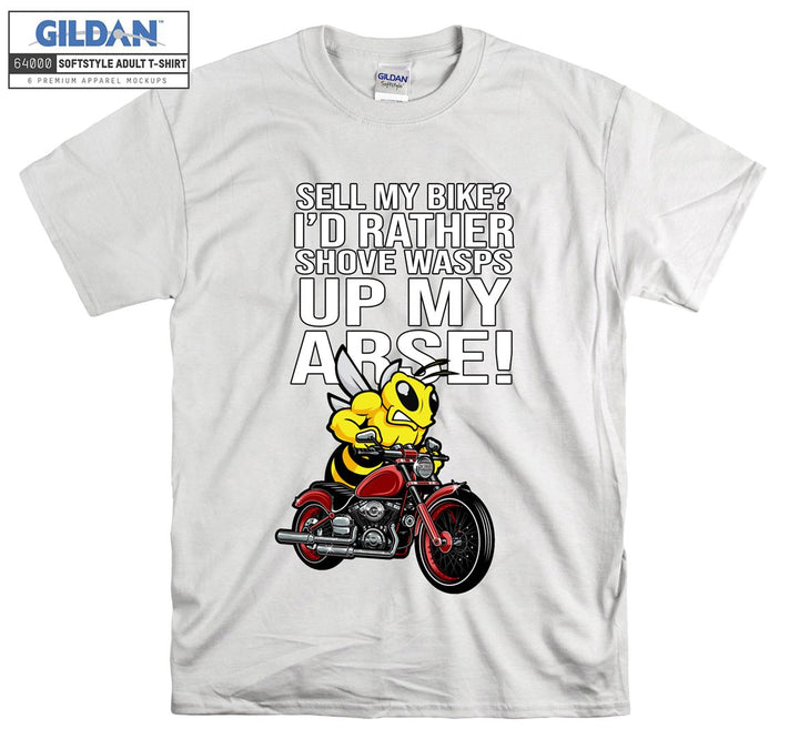 Bee ride a motor figure T-shirt