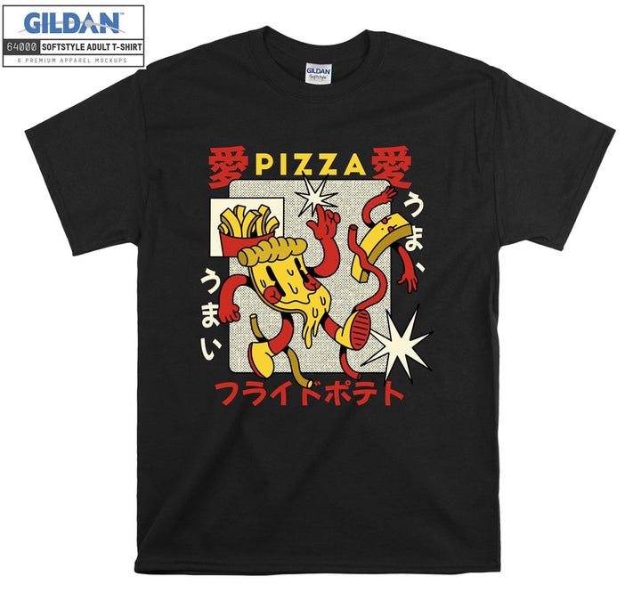 Pizza Retro Cartoon Figure T-shirt