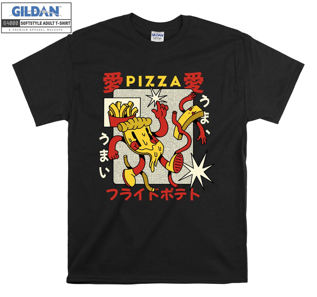 Pizza Retro Cartoon Figure T-shirt