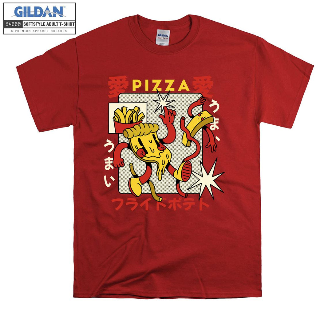 Pizza Retro Cartoon Figure T-shirt
