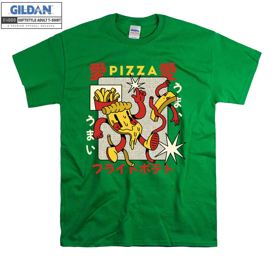 Pizza Retro Cartoon Figure T-shirt