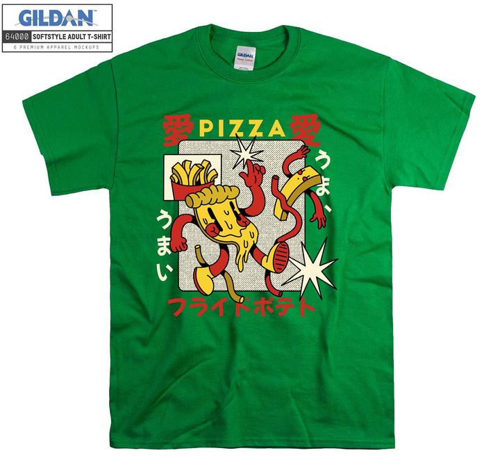 Pizza Retro Cartoon Figure T-shirt