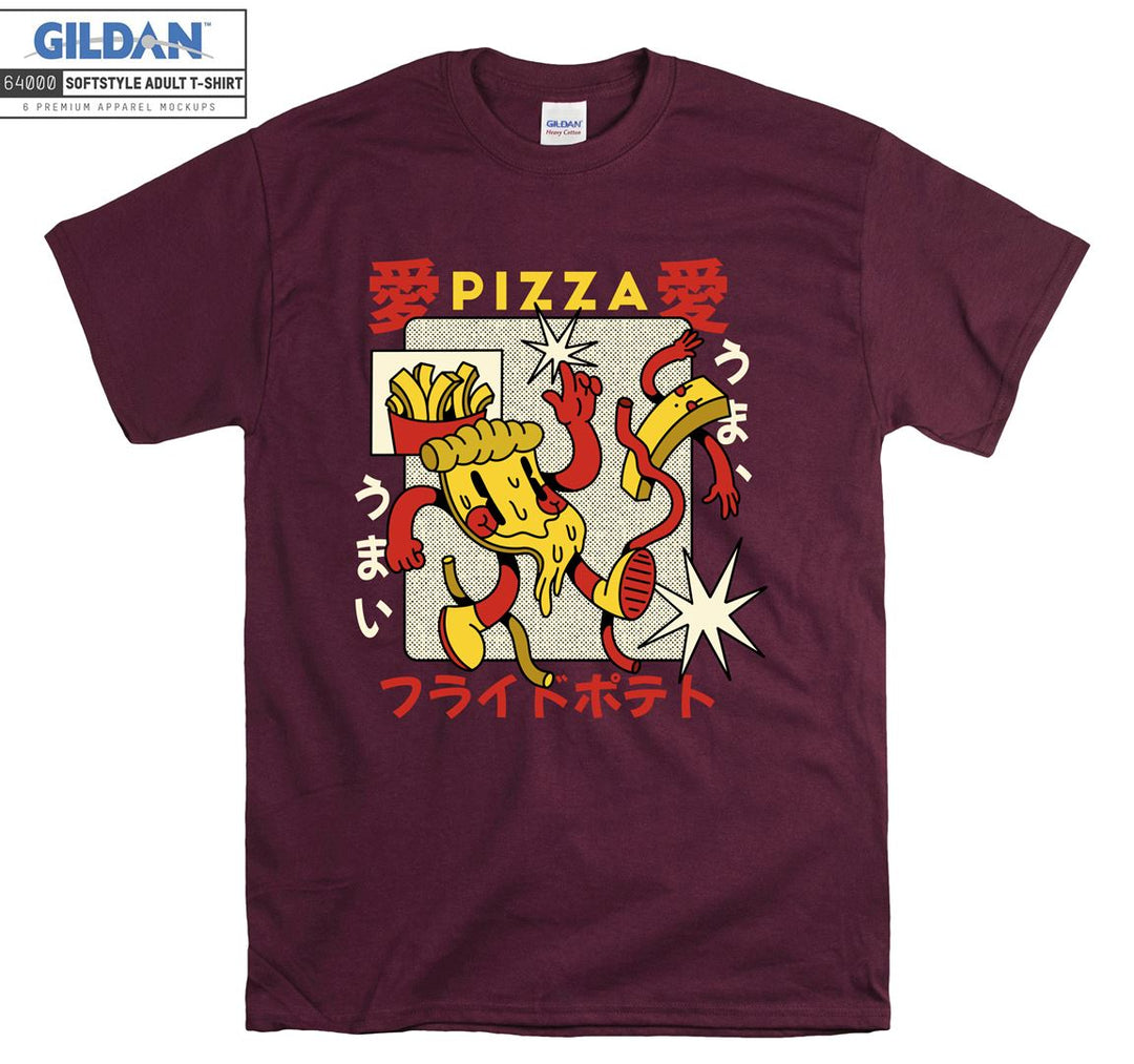 Pizza Retro Cartoon Figure T-shirt