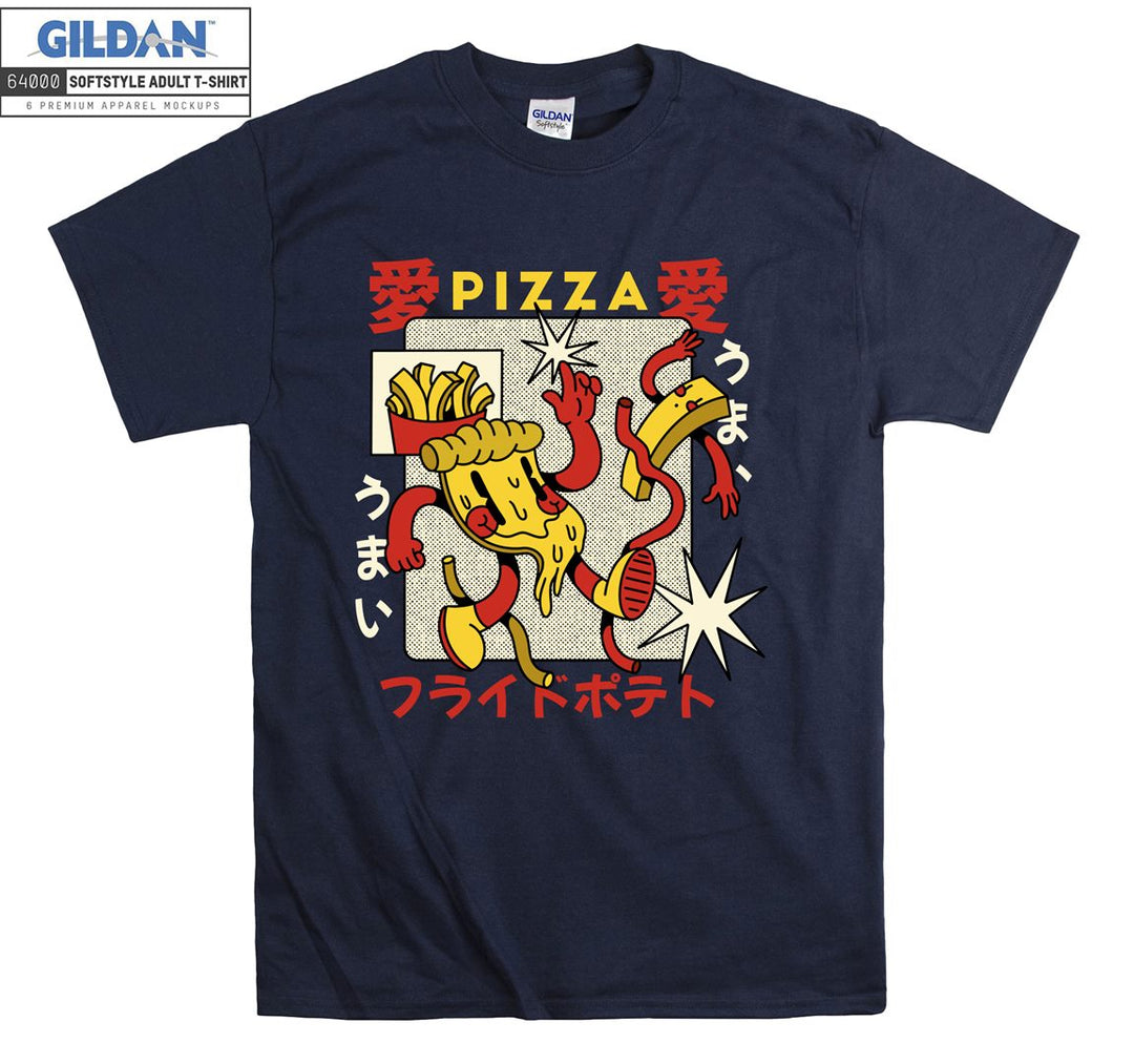 Pizza Retro Cartoon Figure T-shirt