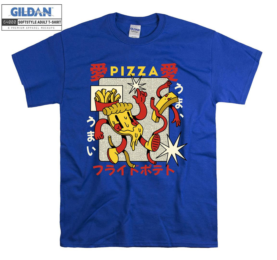 Pizza Retro Cartoon Figure T-shirt