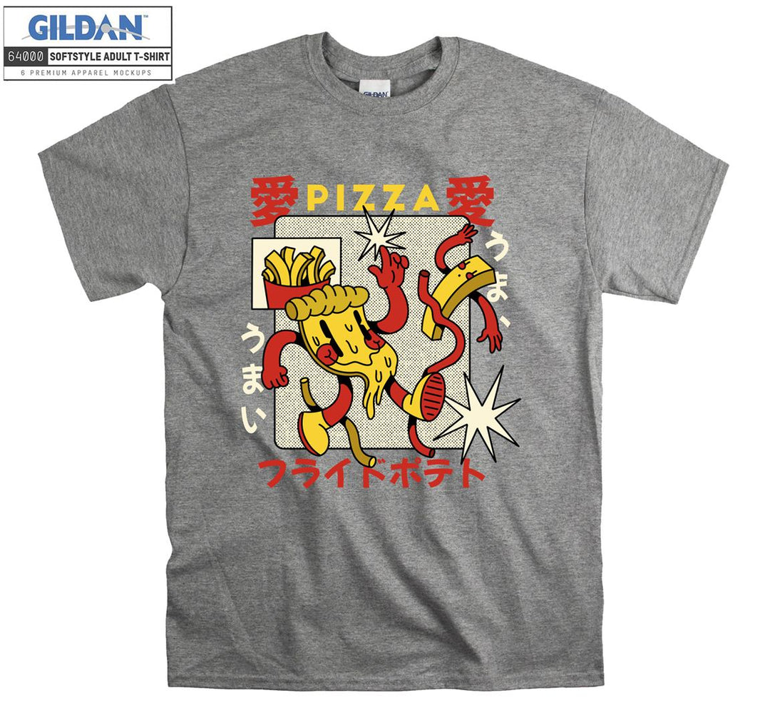 Pizza Retro Cartoon Figure T-shirt