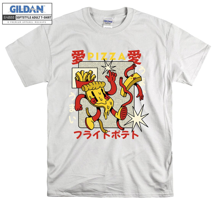 Pizza Retro Cartoon Figure T-shirt