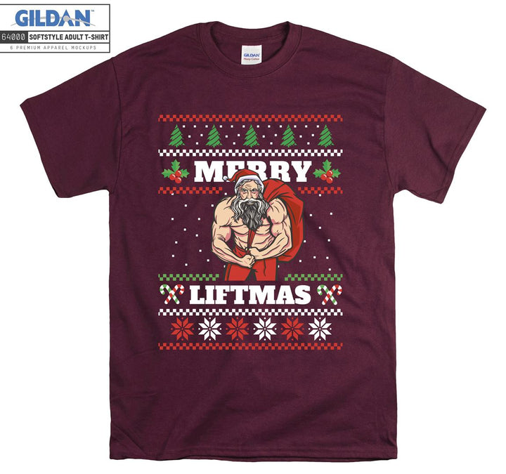 Christmas merry liftmas figure T-shirt