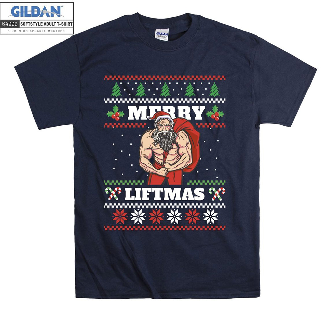 Christmas merry liftmas figure T-shirt