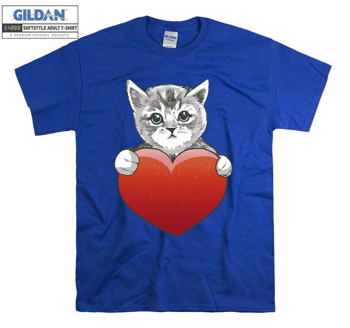 Heart Cat Kitten Cute T-shirt