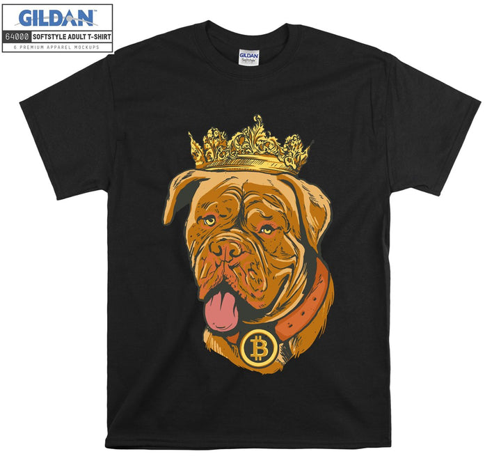 Dog with bitcoin rich T-shirt