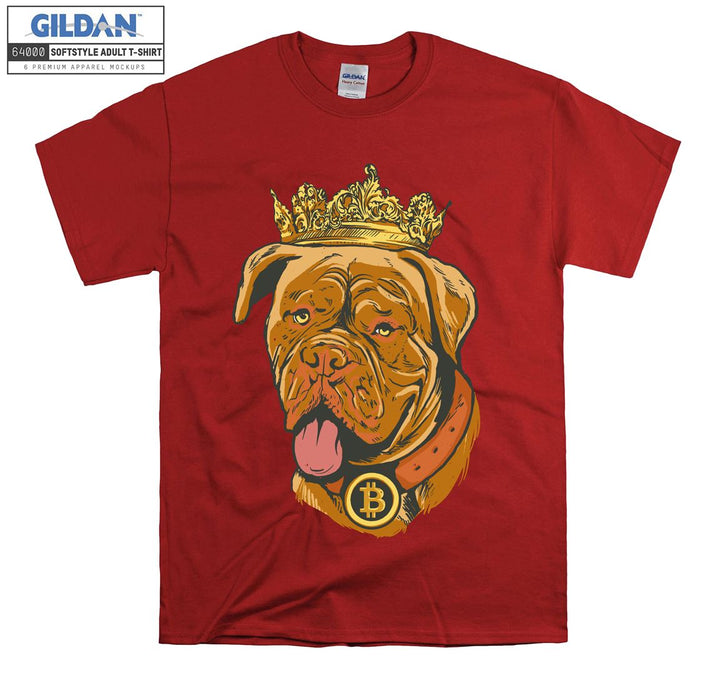 Dog with bitcoin rich T-shirt