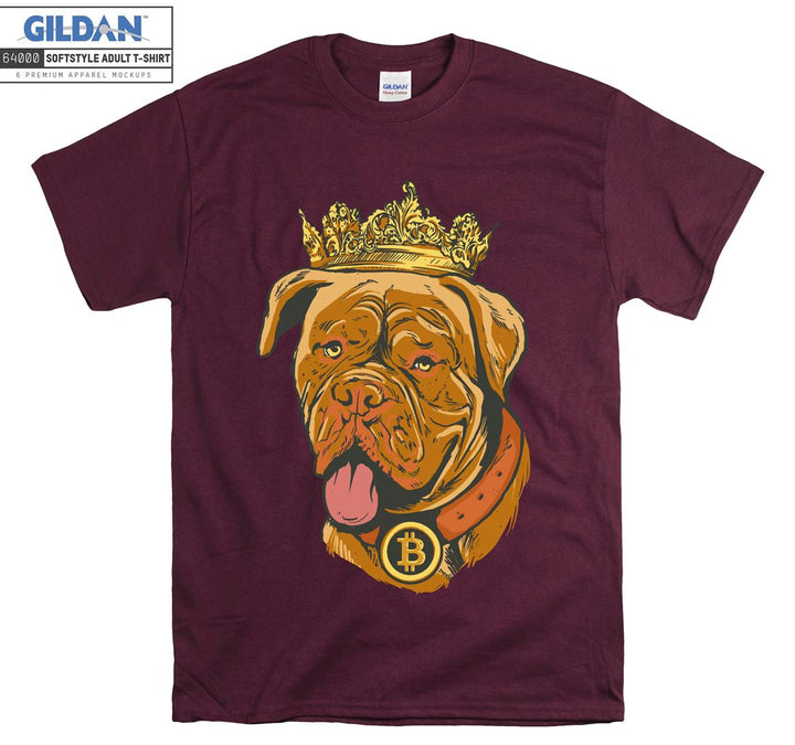 Dog with bitcoin rich T-shirt