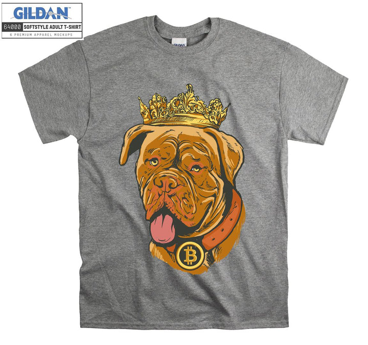 Dog with bitcoin rich T-shirt