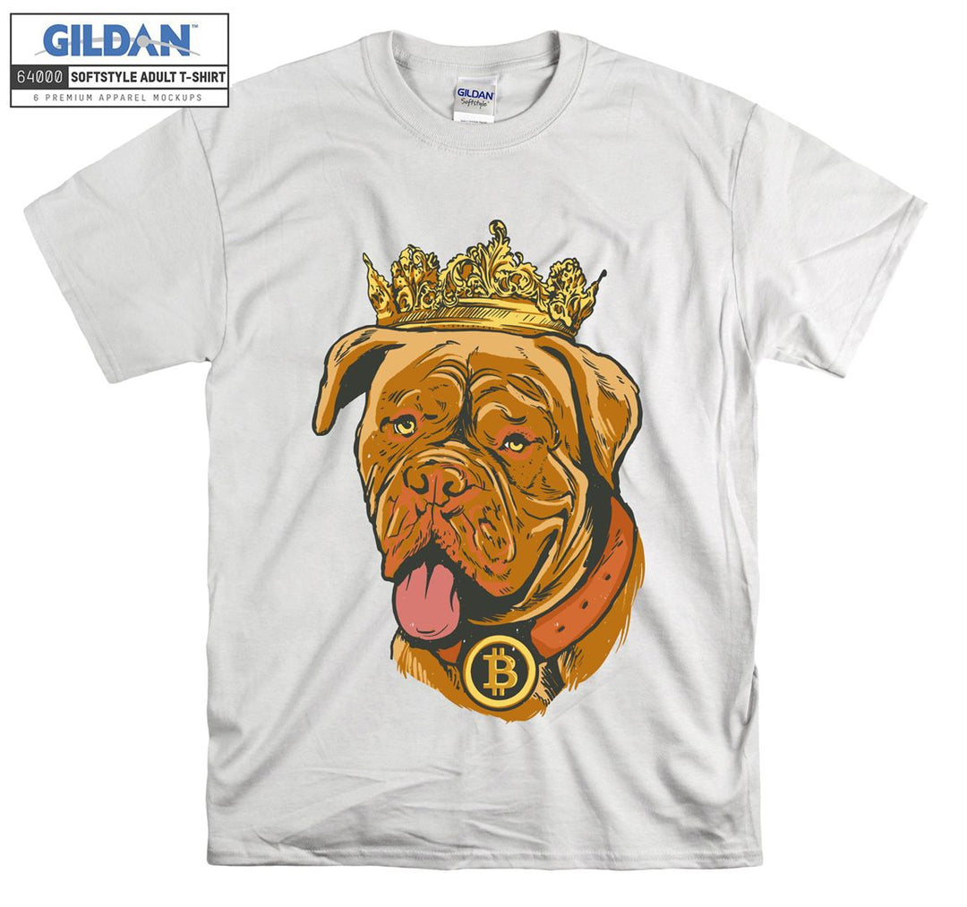 Dog with bitcoin rich T-shirt