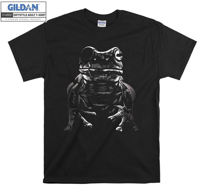 Black Big Frog Ready For Jump T-shirt